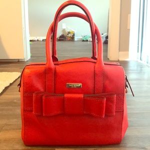 Kate Spade Red Kaiya Bow Bag with Strap!
